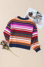 Load image into Gallery viewer, Stripe Boho Fashion Drop Shoulder Baggy Sweater | Tops/Sweaters &amp; Cardigans
