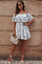 Load image into Gallery viewer, Off Shoulder Dress | Floral Ruffle Hem Dress
