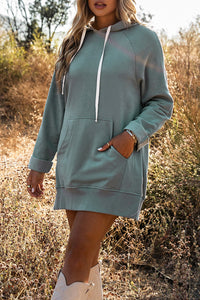 Blue Kangaroo Pocket Oversized Hoodie with Slits | Tops/Sweatshirts & Hoodies