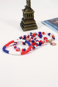 Flag Day Bracelet | Red Blue Beaded Multi-Layer Bracelet