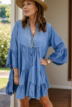 Load image into Gallery viewer, Denim Dress | Flare Sleeve Dress
