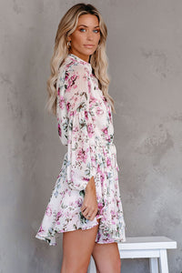 Vintage Floral Print Drawstring Flowy Dress | Dresses/Floral Dresses