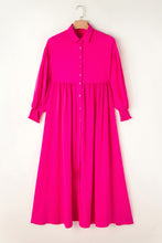 Load image into Gallery viewer, Rose Bubble Sleeve Shirt Maxi Dress | Dresses/Maxi Dresses
