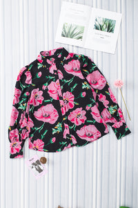 Floral Print Lantern Sleeve Shirt | Tops/Blouses & Shirts