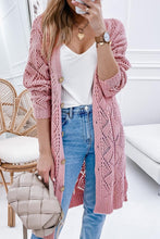 Load image into Gallery viewer, Pink Hollow-out Openwork Knit Cardigan
