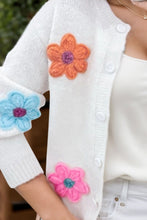 Load image into Gallery viewer, Flower Dropped Shoulder Long Sleeve Cardigan
