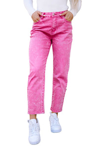 Rose Mid-Waist Pocketed Button Casual Jeans | Bottoms/Jeans