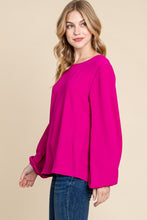 Load image into Gallery viewer, Magenta Pink Balloon Sleeve Top
