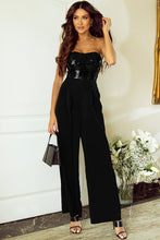 Load image into Gallery viewer, Sequin Top Jumpsuit | Wide Leg Tube Top Jumpsuit
