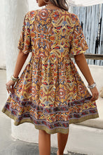 Load image into Gallery viewer, Womens Mini Dress | Printed V-Neck Half Sleeve Mini Dress

