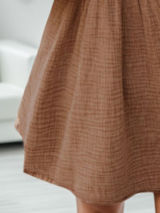 Mini Dress | Frill Round Neck Half Sleeve Dress