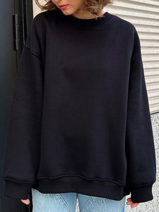 Oversize Round Neck Sweatshirt | Dropped Shoulder