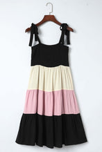 Load image into Gallery viewer, Mini Dress | Black Multicolor Smocked Color Block Sleeveless
