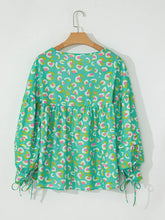 Load image into Gallery viewer, Tied Printed Long Sleeve Blouse
