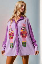 Load image into Gallery viewer, Double Take Sequin Nutcracker Button Up Shirt
