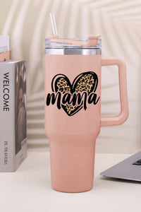 Pink mama Leopard Heart Shape Stainless Steel Insulate Cup 40oz | Accessories/Tumblers