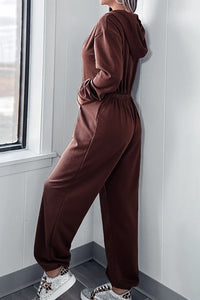 Drawstring Jumpsuit | Full Size Long Sleeve Jumpsuit