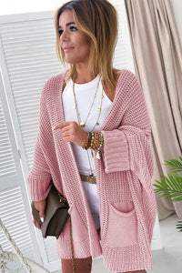 Pink Oversized Fold Over Sleeve Sweater Cardigan | Tops/Sweaters & Cardigans