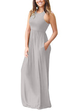 Load image into Gallery viewer, Maxi Dress | Full Size Grecian Neck Dress with Pockets
