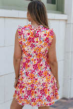 Load image into Gallery viewer, Mini Dress | Fiery Red Ruffle Tiered Sleeveless Floral Dress
