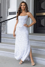 Load image into Gallery viewer, Formal Dress | Sequin Backless Split Maxi Dress
