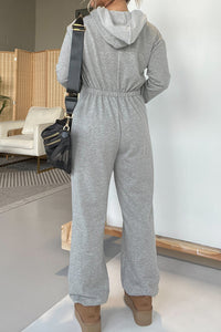 Drawstring Jumpsuit | Full Size Long Sleeve Jumpsuit