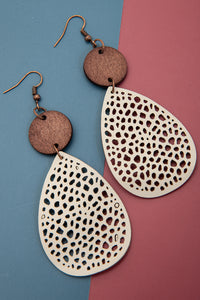 Drop Hook Earrings | Apricot Color-Block Cut-Out