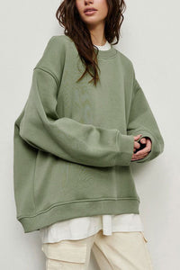 Oversize Round Neck Sweatshirt | Dropped Shoulder