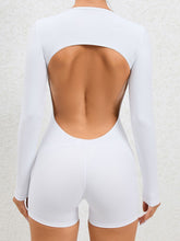 Load image into Gallery viewer, Womens Active Romper | Cutout Round Neck Long Sleeve Active Romper
