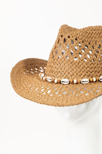 Shell Beaded String Straw Hat