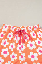 Load image into Gallery viewer, Orange Flower Print Short Sleeve Shirt Pajamas Set | Loungewear &amp; Sleepwear/Sleepwear
