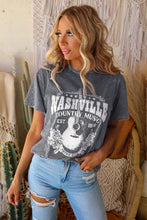 Load image into Gallery viewer, Gray Nashville Music City Graphic Mineral Washed Tee
