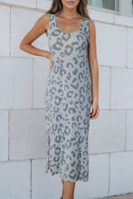 Load image into Gallery viewer, Gray Leopard Print Sleeveless Maxi Dress | Dresses/Maxi Dresses
