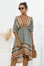 Load image into Gallery viewer, Bohemian Dress | Printed V Neck Dress
