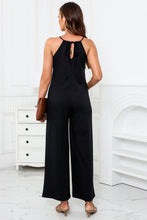 Load image into Gallery viewer, Jumpsuit | Black Patch Pockets Spaghetti Strap Wide Leg
