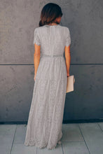 Load image into Gallery viewer, Gray Blue Fill Your Heart Lace Maxi Dress
