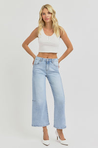 RISEN High Rise Wide Leg Crop Jeans