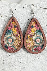 Multicolour Contrast Trim Floral Print Drop Earrings | Accessories/Jewelry