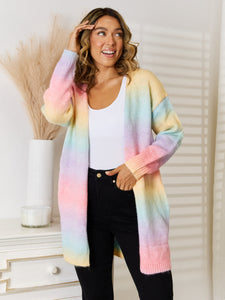 Gradient Open Front Cardigan Sweater