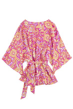 Load image into Gallery viewer, Boho Floral Print Belted Surplice Blouse | Tops/Blouses &amp; Shirts
