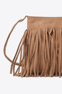 Leather Fringe Sling Cross Body Bag