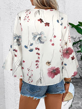 Load image into Gallery viewer, Ruffled Top | Printed V-Neck Half Sleeve Blouse
