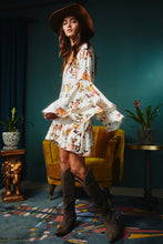 Load image into Gallery viewer, White Printed Floral Print Layered Sleeve Mini Dress | Dresses/Floral Dresses
