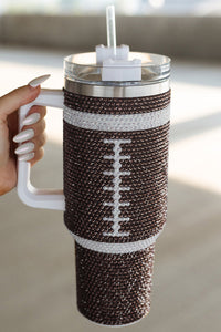 Chestnut Contrast Rhinestone Rugby 304 Stainless Steel Tumbler 40oz | Accessories/Tumblers