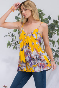 Womens Cami Top | Celeste Full Size Floral V-Neck Cami | Cami Top