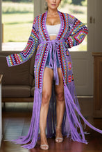 Load image into Gallery viewer, Fringe Tied Long Sleeve Cardigan
