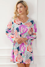 Load image into Gallery viewer, Floral Print Dress | Multicolor Bubble Sleeve Blooming Flowers
