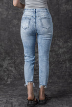 Load image into Gallery viewer, Sky Blue Acid Wash Distressed Slim Fit Jeans | Bottoms/Jeans
