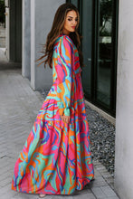 Load image into Gallery viewer, Multicolor Wild Lotus Ruffle Tiered Maxi Dress | Dresses/Maxi Dresses
