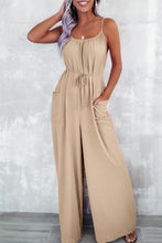 Load image into Gallery viewer, Wide Leg Jumpsuit | Apricot Spaghetti Straps Waist Tie with Pockets
